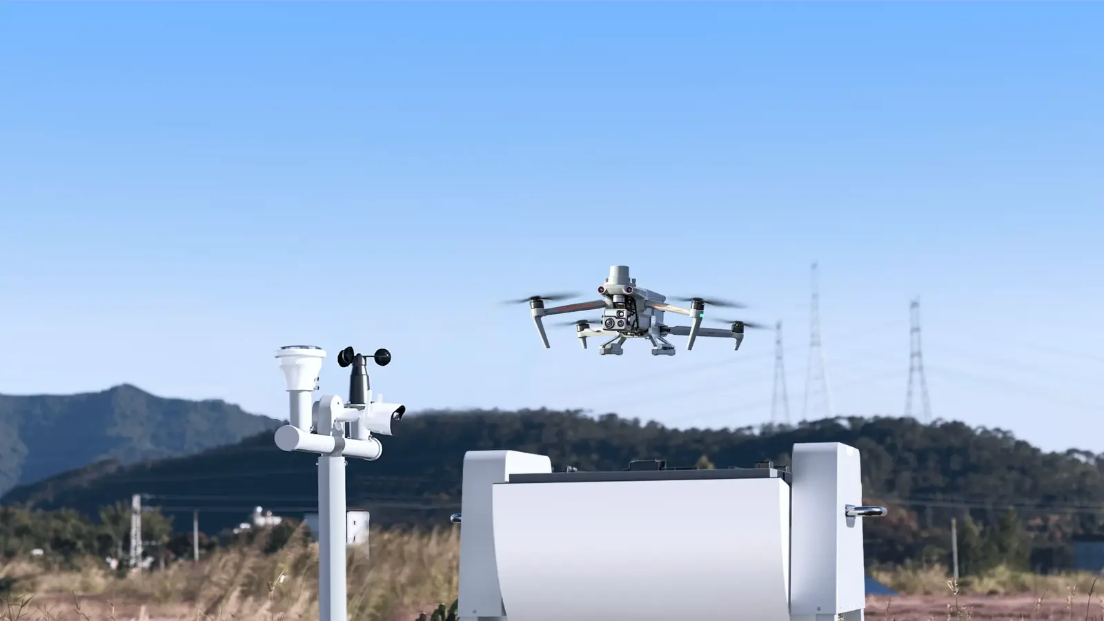 Autel EVO Nest with an EVO Max drone in flight